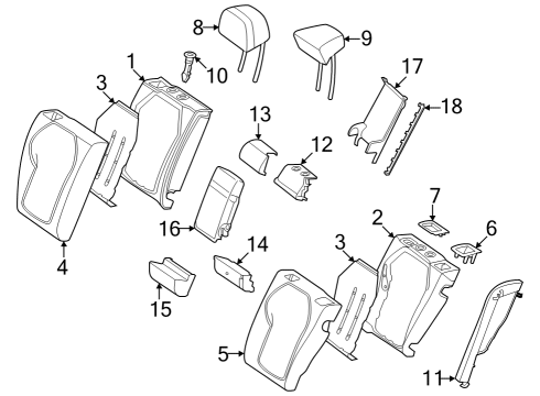 2024 Mercedes-Benz EQE SUV AMG Rear Seat Components