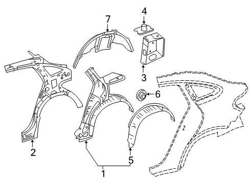 2017 Mercedes-Benz GLE43 AMG Inner Structure - Quarter Panel Diagram