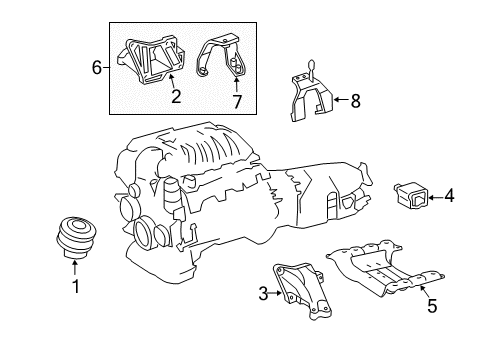 2012 Mercedes-Benz S350 Engine & Trans Mounting Diagram