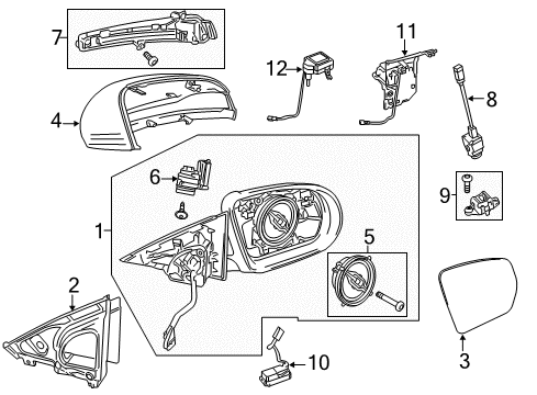 2016 Mercedes-Benz GLC300 Mirror Base Diagram for 253-810-41-02