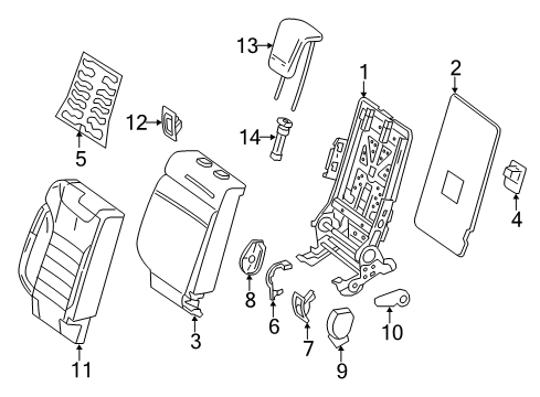 2019 Mercedes-Benz GLE43 AMG Rear Seat Components Diagram 5