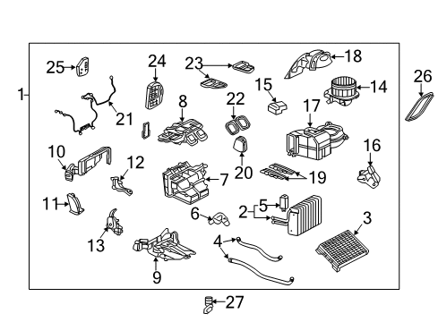 2004 Mercedes-Benz SL600 A/C Evaporator & Heater Components Diagram