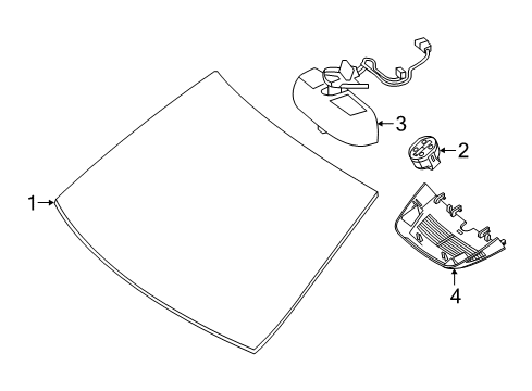 2017 Mercedes-Benz GLE43 AMG Glass - Windshield Diagram