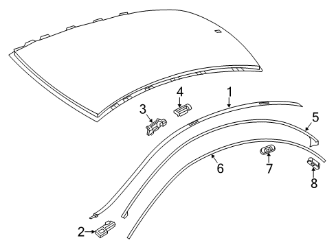 2014 Mercedes-Benz CLA250 Exterior Trim - Roof