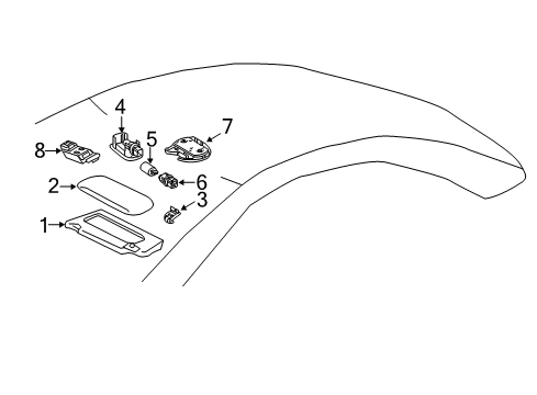 2011 Mercedes-Benz SL65 AMG Interior Trim - Roof Diagram