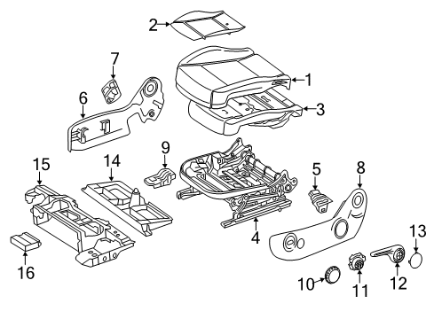 2019 Mercedes-Benz Metris Driver Seat Components Diagram