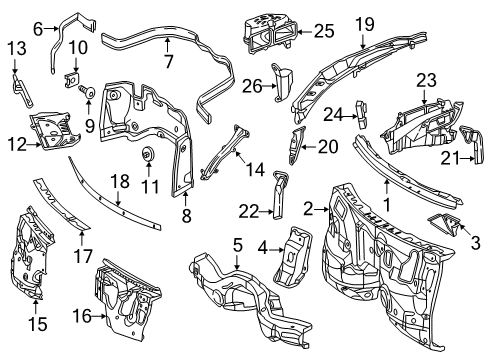 2012 Mercedes-Benz CLS63 AMG Cowl Diagram
