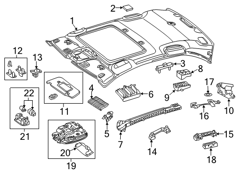 2017 Mercedes-Benz C350e Interior Trim - Roof Diagram