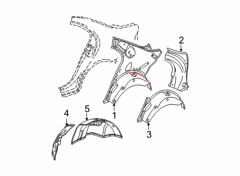 2003 Mercedes-Benz E500 Inner Structure - Quarter Panel