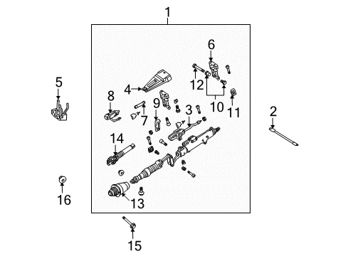 2003 Mercedes-Benz CLK320 Steering Column Assembly Diagram