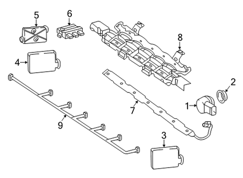 2021 Mercedes-Benz GLC63 AMG Electrical Components - Rear Bumper Diagram