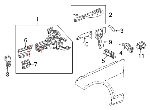2014 Mercedes-Benz E250 Structural Components & Rails