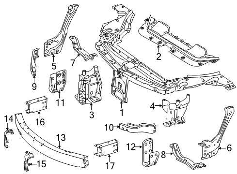 2017 Mercedes-Benz SL550 Radiator Support Diagram