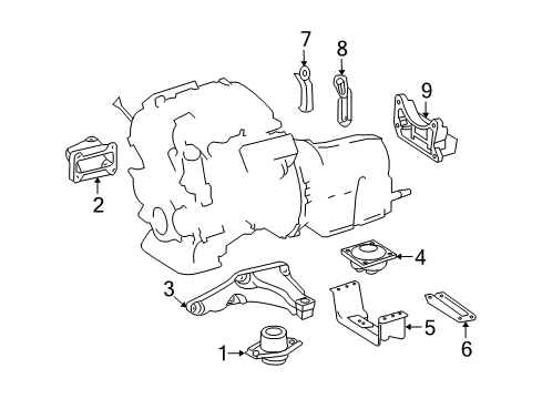 2007 Mercedes-Benz R500 Engine & Trans Mounting