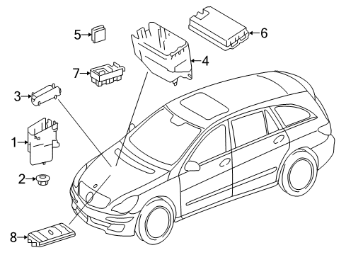 2012 Mercedes-Benz R350 Relay & Fuse Plate Diagram for 164-982-02-23