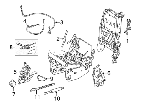 2017 Mercedes-Benz Metris Second Row Seats Diagram 7