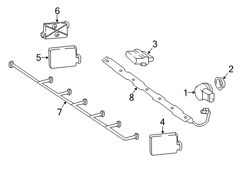 2017 Mercedes-Benz GLC43 AMG Electrical Components - Rear Bumper Diagram