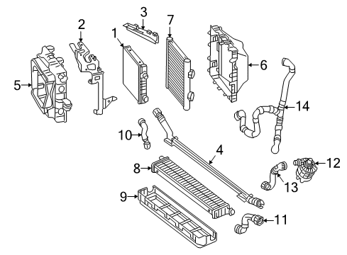 2018 Mercedes-Benz E63 AMG S Radiator & Components Diagram