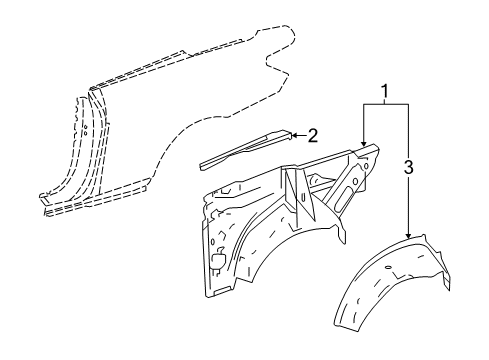 2015 Mercedes-Benz E400 Inner Structure - Quarter Panel Diagram