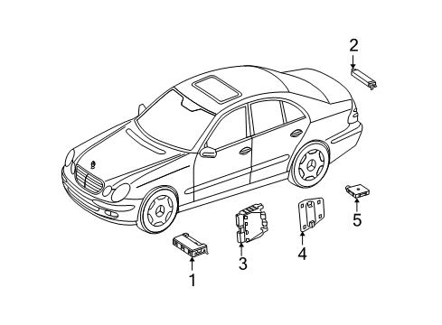 2003 Mercedes-Benz E500 Keyless Entry Components Diagram