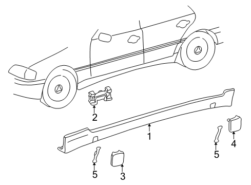 1998 Mercedes-Benz C280 Exterior Trim - Pillars