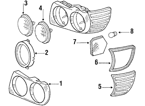 1987 Mercedes-Benz 560SL Front Lamps