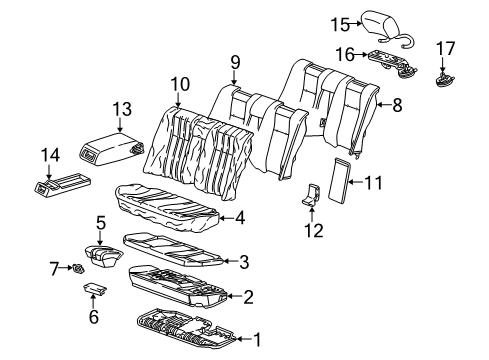 2002 Mercedes-Benz E430 Rear Seat Components