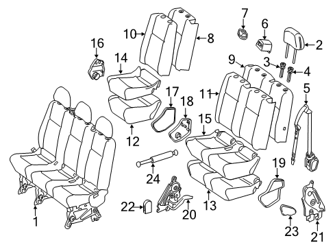 2017 Mercedes-Benz Metris Second Row Seats Diagram 2