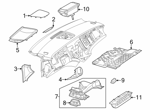 2024 Mercedes-Benz EQE 350 SUV Instrument Panel Components Diagram