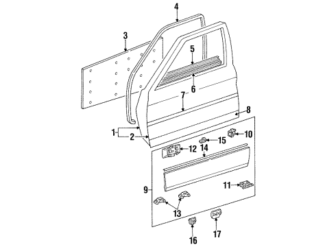 1995 Mercedes-Benz E320 Door & Components Diagram 3