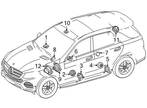 2025 Mercedes-Benz GLC63 AMG S E Performance Sound System Diagram 2