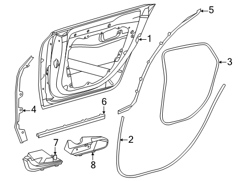 2025 Mercedes-Benz EQE 350 Door & Components Diagram 2