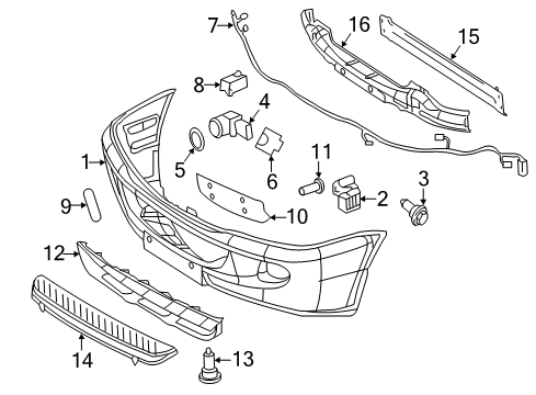 2010 Mercedes-Benz Sprinter 3500 Bumper & Components - Front Diagram