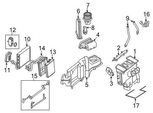 2014 Mercedes-Benz E250 A/C Evaporator & Heater Components