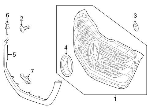 2018 Mercedes-Benz Sprinter 2500 Grille & Components Diagram