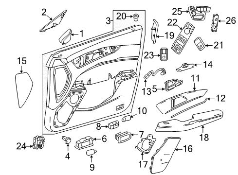 2013 Mercedes-Benz CLS550 Interior Trim - Front Door Diagram