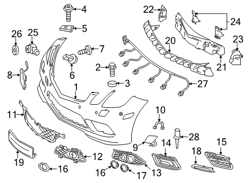2012 Mercedes-Benz E550 Bumper & Components - Front Diagram 3