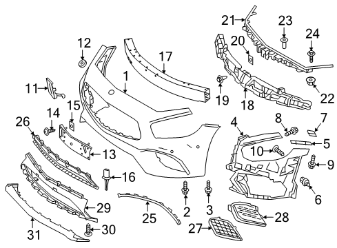 2017 Mercedes-Benz SL550 Bumper & Components - Front Diagram