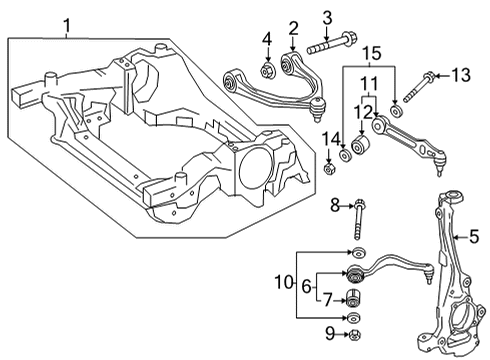 2021 Mercedes-Benz GLC300 Front Suspension Components Diagram