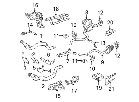 2008 Mercedes-Benz SL600 Exhaust Components Diagram