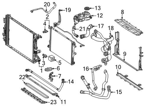 2022 Mercedes-Benz GLA45 AMG Radiator Diagram for 099-500-59-01