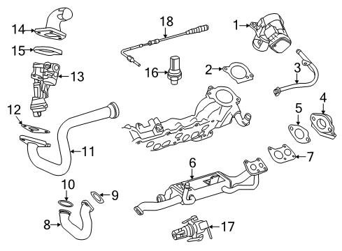 2013 Mercedes-Benz S63 AMG Coolant Line Diagram for 642-200-09-52