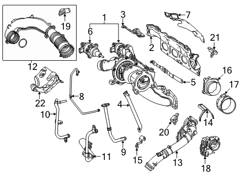 2022 Mercedes-Benz GLA250 Turbocharger & Components Diagram