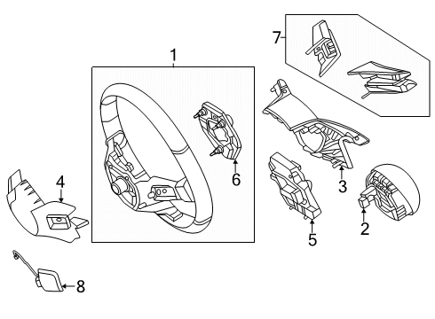2025 Mercedes-Benz GLS450 Steering Wheel & Trim Diagram 3