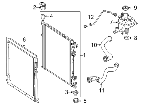 2015 Mercedes-Benz ML250 Radiator & Components Diagram