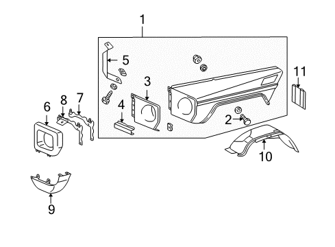 2003 Mercedes-Benz G55 AMG Headlamp Mounting Diagram for 463-880-62-06