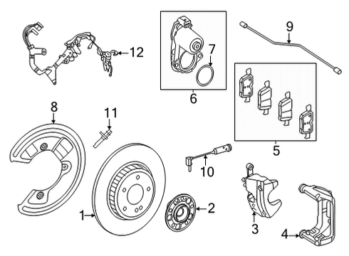 2022 Mercedes-Benz EQS 450+ Brake Components Diagram