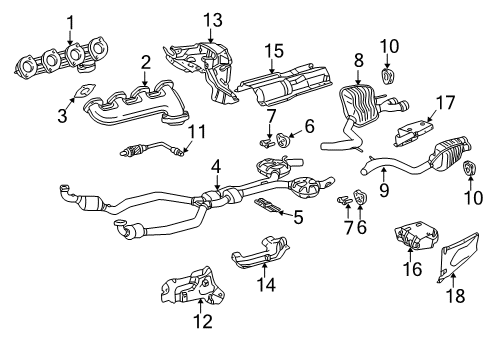 2004 Mercedes-Benz SL55 AMG Exhaust Components Diagram
