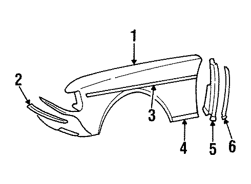 1985 Mercedes-Benz 300CD Fender & Components Diagram 2