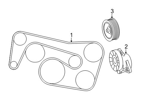 2013 Mercedes-Benz C350 Belts & Pulleys - Belts Diagram 2